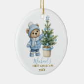 ブルーベイビーベアの最初のクリスマス記念品 セラミックオーナメント (右)