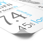 ブルーベイビーボーイ 誕生記念サイン 足跡付き ポスター (角)