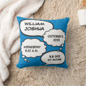 ブルーベイビーボーイ 誕生記念 絵本スタイルの楽しい記念品 クッション (ブランケット)