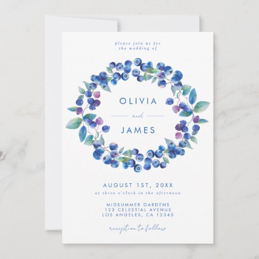 ブルーベエレガントリー結婚ズ 招待状 (正面)