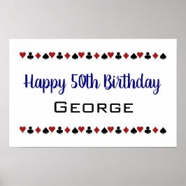 ブルーベガス風カジノカードスーツの誕生日 ポスター