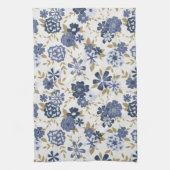 ブルーベク図解入りの、写真付きのトル植物花つる植物 キッチンタオル (縦)