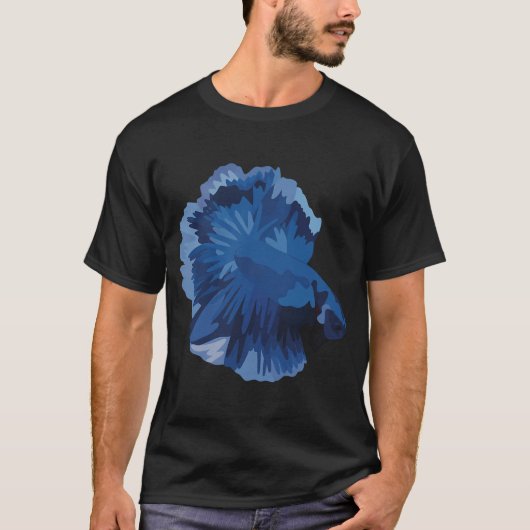 ブルーベタフィッシュ - デジタルアート Tシャツ (正面)