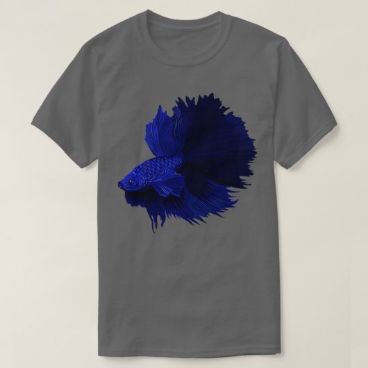 ブルーベッタスプレンデンズ男魚デザイン Tシャツ (デザイン正面)