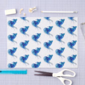 ブルーベッタフィッシュの水彩 薄葉紙 (クラフト)