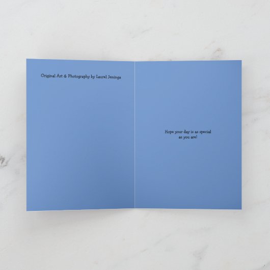 ブルーベッタ魚の水色絵を描のグリーティングカード カード (内部)