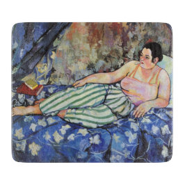ブルーベッドルームの女性（Suzanne Valadon著） カッティングボード