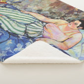 ブルーベッドルームの女性(Suzanne Valadon著) シェルパブランケット (3/4)