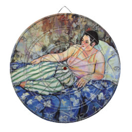 ブルーベッドルームの女性（Suzanne Valadon著） ダーツボード