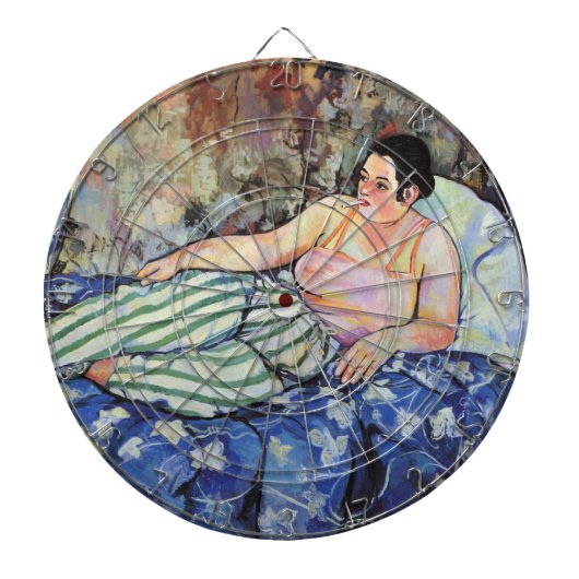 ブルーベッドルームの女性(Suzanne Valadon著) ダーツボード (正面)