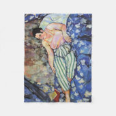 ブルーベッドルームの女性(Suzanne Valadon著) フリースブランケット (正面)