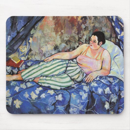 ブルーベッドルームの女性(Suzanne Valadon著) マウスパッド (正面)