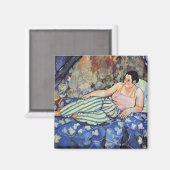 ブルーベッドルームの女性（Suzanne Valadon著） マグネット (正面/裏面)