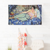 ブルーベッドルームの女性（Suzanne Valadon著） 横断幕 (インサイチュ)