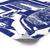 ブルーベッドルームスケッチ ポスター (角)