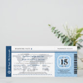 ブルーベナイ(ユダヤ教の)バル・ミツバーワールドトラベラーボーディングパス 招待状 (スタンド正面)