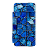 ブルーベネチアンガラスパターン INCIPIO iPhoneウォレットケース (フォリオ 正面)