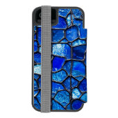 ブルーベネチアンガラスパターン INCIPIO iPhoneウォレットケース (フォリオ裏面)