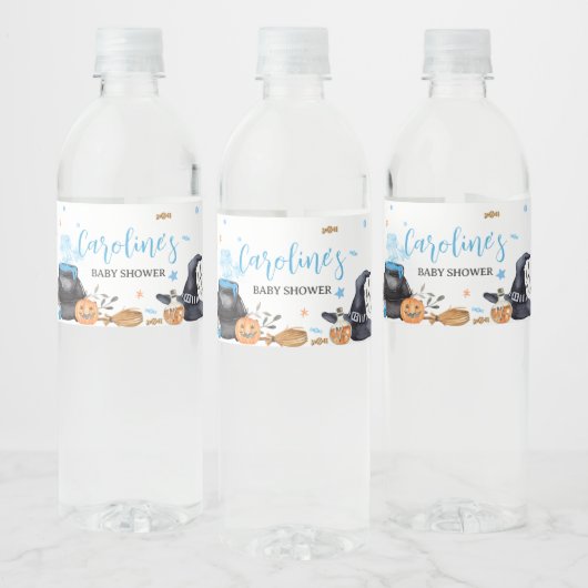 ブルーベビーが可愛いハロウィーンの赤ちゃんシャワーを浴びる ペットボトルラベル (ボトル)