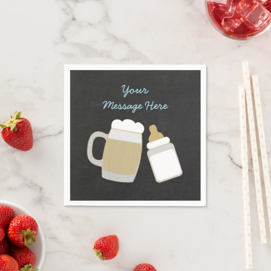 ブルーベビーが赤ちゃんシャワーを醸造している スタンダードカクテルナプキン (インサイチュ)