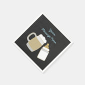 ブルーベビーが赤ちゃんシャワーを醸造している スタンダードカクテルナプキン (角)