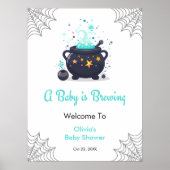 ブルーベビーが醸造ハロウィーン赤ちゃんシャワーへようこそ ポスター (正面)