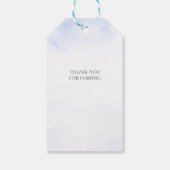 ブルーベビーその冷たい外の冬の赤ちゃんシャワー ギフトタグ (裏面)