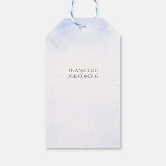 ブルーベビーその冷たい外の冬の赤ちゃんシャワー ギフトタグ (裏面)