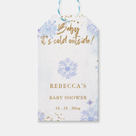 ブルーベビーその冷たい外の冬の赤ちゃんシャワー ギフトタグ