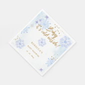 ブルーベビーその冷たい外の冬の赤ちゃんシャワー スタンダードランチョンナプキン (角)