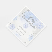 ブルーベビーその冷たい外の冬の赤ちゃんシャワー スタンダードランチョンナプキン (角)