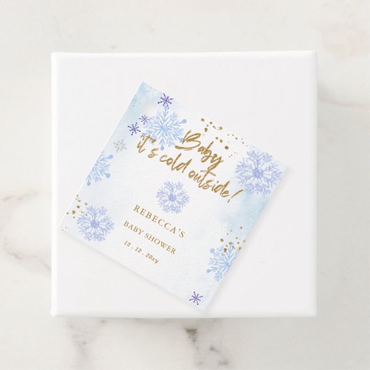 ブルーベビーその冷たい外の冬の赤ちゃんシャワー フェイバータグ (インサイチュ)