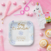 ブルーベビーその冷たい外の冬の赤ちゃんシャワー ペーパープレート (パーティー)