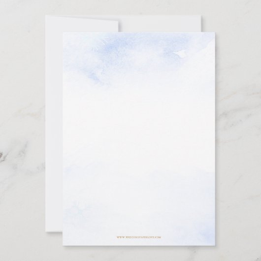 ブルーベビーその冷たい外の冬の赤ちゃんシャワー 招待状 (裏面)