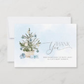 ブルーベビーその冷たい外の赤ちゃん感謝していシャワーあなた カード (正面)