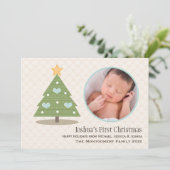 ブルーベビーの初めてのクリスマスツリーフォトカード シーズンカード (スタンド正面)