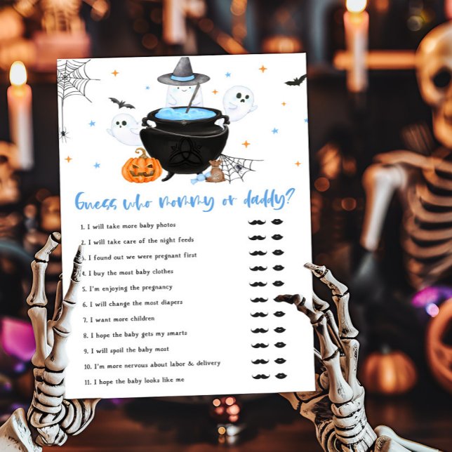 ブルーベビーは誰のママまたはパパのゲームをブルーイング推測 (Baby is Brewing Baby Shower Bingo Game Guess who Mommy or Daddy Game)