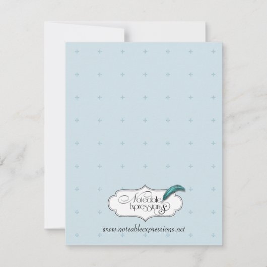 ブルーベビーアニマルモバイルベビーシャワー招待状 招待状 (裏面)