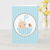 ブルーベビーインアンブレラ カード (黄色い花)