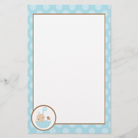 ブルーベビーインアンブレラ 便箋 (正面)