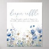 ブルーベビーイン開花フローラワイルドフラワーおむつラッフル ポスター (正面)