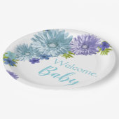 ブルーベビーイン開花ブランチシャワー ペーパープレート (アングル)