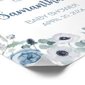 ブルーベビーイン開花ベビーシャワーウェルカム ポスター (角)