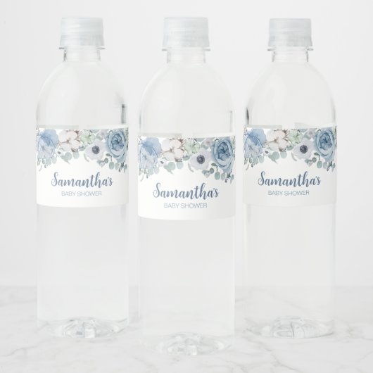 ブルーベビーイン開花ベビーシャワー ペットボトルラベル (ボトル)