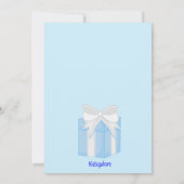 ブルーベビーエンジェルベビーシャワー招待状 招待状 (裏面)