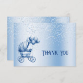 ブルーベビーカーサンキューカード サンキューカード (正面/裏面)