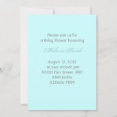 ブルーベビーカー写真ベビーシャワー招待状 招待状 (裏面)