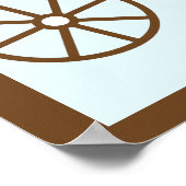 ブルーベビーカー赤ちゃんシャワーのサイン ポスター (角)