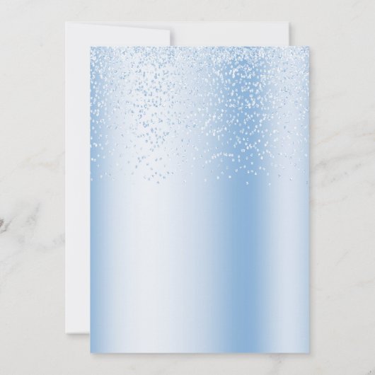 ブルーベビーカー赤ちゃんシャワー招待状 招待状 (裏面)