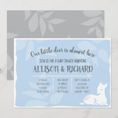 ブルーベビーガーデン鹿ちゃんベイビーシャワー招待状 招待状 (正面/裏面)